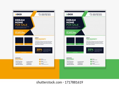 Real Estate Business Modern  Home For Sale Flyer Design Template vector