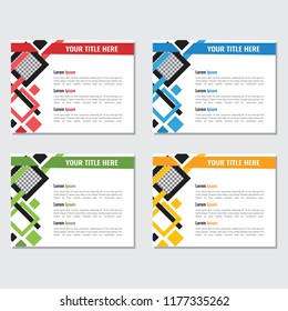 Real estate business power point template set vector design with colourful rhombus abstract