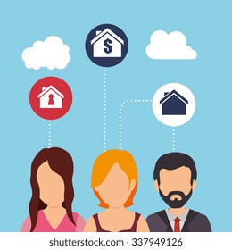 Real estate business and profits, vector illustration graphic
