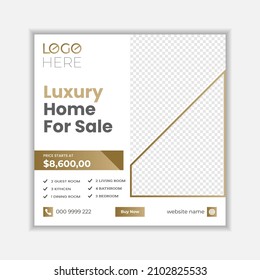 Real estate business social media post and square web banner and flyer template