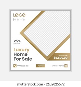 Real estate business social media post and square web banner and flyer template