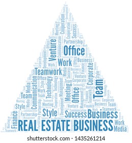 Real Estate Business word cloud. Collage made with text only.