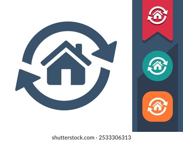 Real Estate, Buying A House, House Flipping Icon. Professional, pixel perfect icon. EPS 10 format.