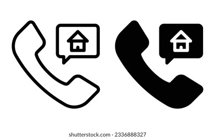 Real estate call center icon with outline and glyph style.