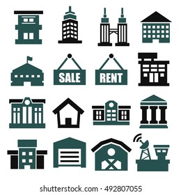 real estate, chattel icon set