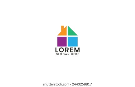 Inmobiliaria con marca de verificación vector logo. Plantilla de logotipo vectorial de casa para empresa de bienes raíces.