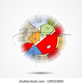 real estate city built house business background