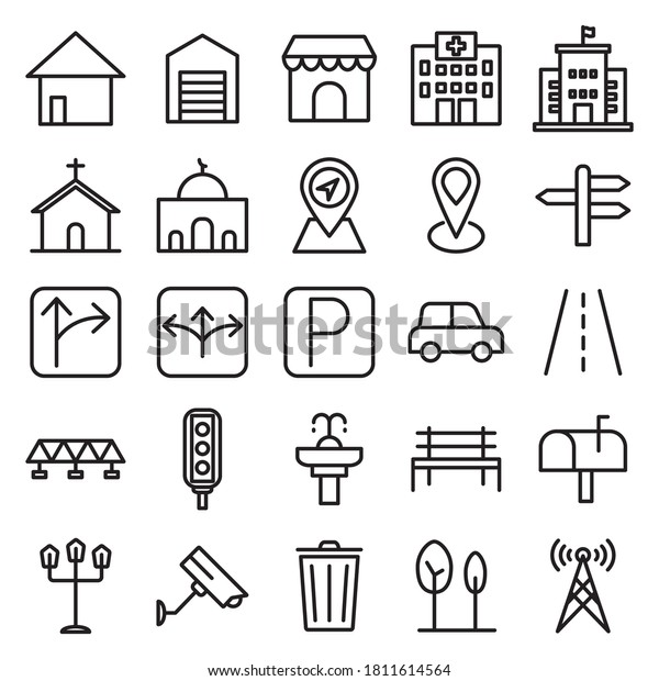 Real Estate And City Icon Design Vector\
Template Illustration