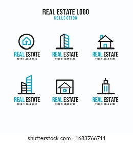 real estate, city, skyline icons and logos