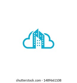 real estate with cloud logo template