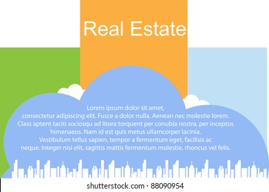 Real estate with cloud vector