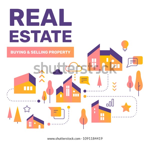 Real Estate Color Concept Vector Creative Stock Vector (Royalty Free ...