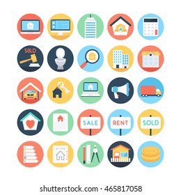 Real Estate Colored Vector Icons 3