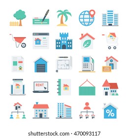 Real Estate Colored Vector Icons 4