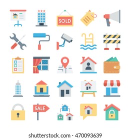 Real Estate Colored Vector Icons 3