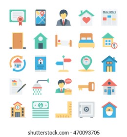 Iconos vectoriales de color inmobiliario 5