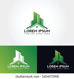 Real estate colorful logo design element for business visual identity.