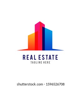 Real estate colorful logo vector design