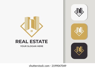 Real Estate Combine Abstract Square Logo Design