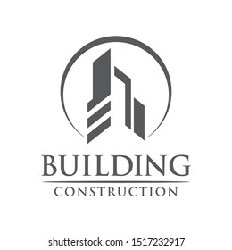 Real estate commercial and residential building logo design template vector illustration