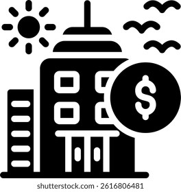 Real Estate Commission Glyph Vector Icon Design