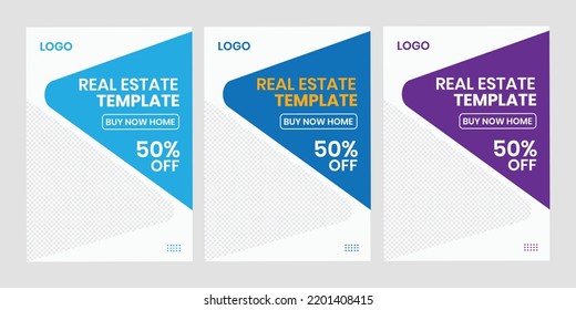 Real estate company corporate flyer, brochure, pamphlet, handout. Editable a4 size leaflet, minimal, vector, creative template