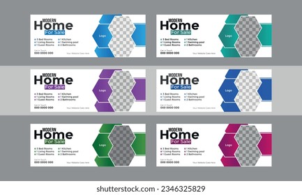 real estate company house for sale modern facebook cover design template vector file 