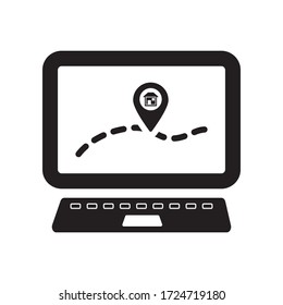 Real Estate Company Location Icon. House on pin icon. House Location Icon