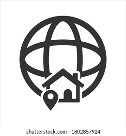 Real Estate Company Location Icon	on white background.