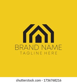 real estate company logo. abstract minimal real estate building logo design vector art 