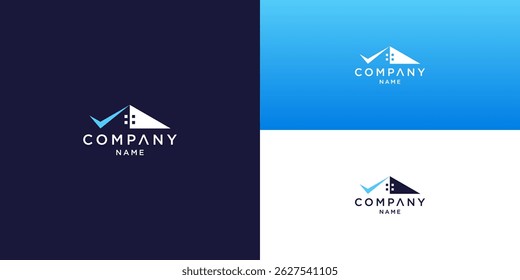 Logotipo da empresa imobiliária com marca de seleção
