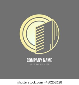 Real estate company logo design .  Vector buildings sign