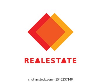 Real estate company logo, modern and minimalist style, vector isolated on white