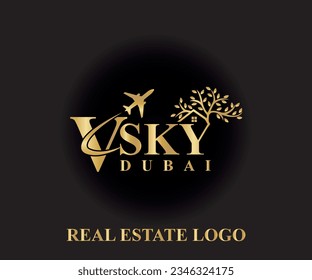 Real e-state Company Logo. Vsky Dubai real e-state logo.