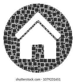 Real Estate composition icon of squares and round items in different sizes. Vector items are scattered into real estate composition design concept.