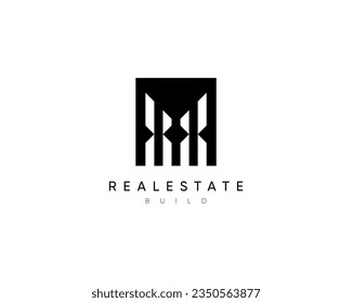 Real estate composition logo design for cityscape, building, architecture and construction.