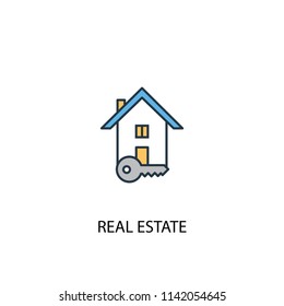 Real Estate concept 2 colored line icon. Simple yellow and blue element illustration. Real Estate concept outline symbol design from Real Estate set