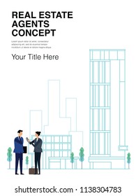 Real Estate Concept. Can use for Annual Report, Landing Page, Web, Infographics, Editorial, Commercial Use And Others. Vector.
