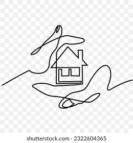 Concepto inmobiliario, trazado continuo de líneas
