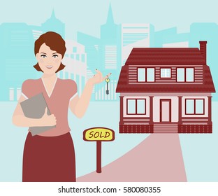 Real estate concept  in flat style vector illustration