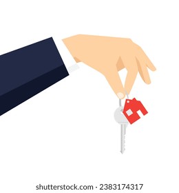 Real estate concept. Give key. Vector illustration