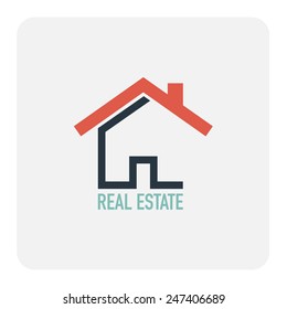 Real estate concept. House icon. Vector illustration.