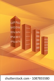 Real estate concept icon background with illustration of architectural building. Vector for workflow layout, diagram number options, step up options, banner template, brochure, infographic