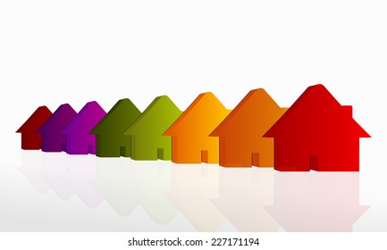 Suburban Houses Vector Flat Icon Stock Vector (Royalty Free) 1031810185