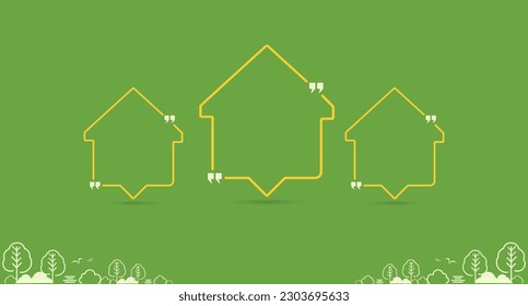 Real Estate Concept Infographics, Strategy, Urban, Quotes, Trees, Home Concept Vector Outline