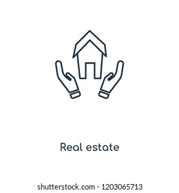 Real estate concept line icon. Linear Real estate concept outline symbol design. This simple element illustration can be used for web and mobile UI/UX.