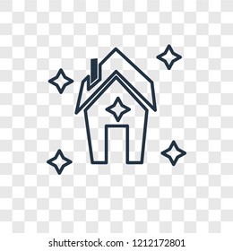 Real estate concept vector linear icon isolated on transparent background, Real estate concept transparency concept in outline style