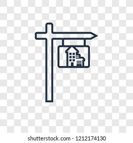 Real estate concept vector linear icon isolated on transparent background, Real estate concept transparency concept in outline style