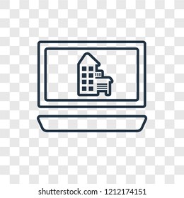 Real estate concept vector linear icon isolated on transparent background, Real estate concept transparency concept in outline style