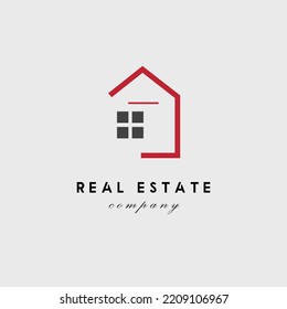 real estate concept window logo vector illustration design